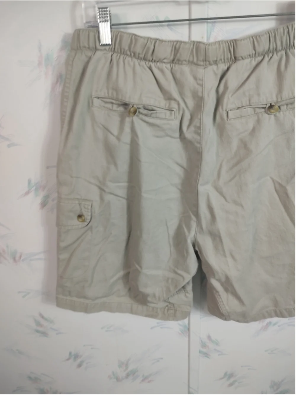 men's Columbia Cargo Shorts Beige Black Belted M